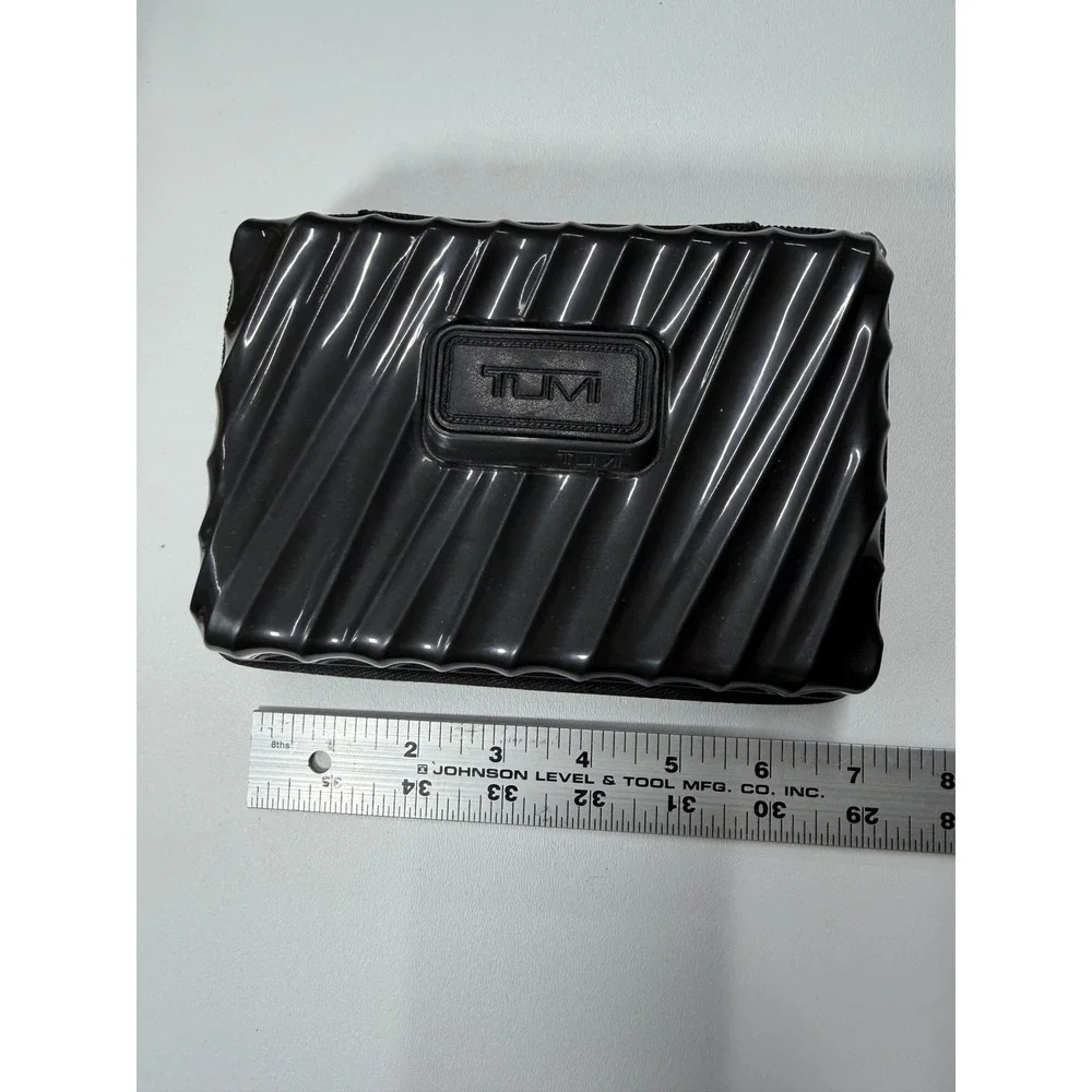 Tumi for Delta Black Hard Shell Amenity Kit Travel Case Organizer Pouch